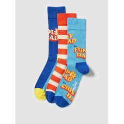 Socken mit Label-Print im 3er-Pack Modell 'Father Of The Year'