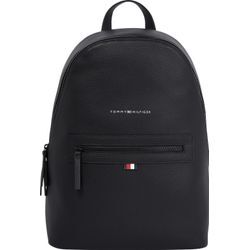 Cityrucksack TOMMY HILFIGER "Essential" Gr. B/H/T: 31cm x 40cm x 15cm, schwarz, Lederimitat, Rucksäcke, für Laptops bis 14"