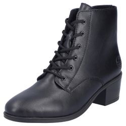 Schnürstiefelette RIEKER Gr. 36, schwarz Damen Schuhe Ankleboots, Klassik-Stiefelette, Blockabsatz, Innenreißverschluss