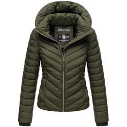 Steppjacke MARIKOO "Kagomee", Damen, Gr. L (40), grün (schwarz olive), 100% Polyester, Jacken, mit großer Kapuze