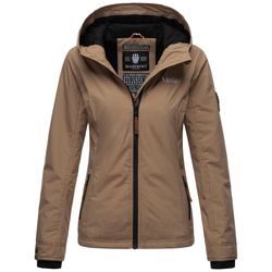 Outdoorjacke MARIKOO "Brombeere", Damen, Gr. L, grau (taupe), Obermaterial: 100% Polyester, Innenmaterial: 100% Polyester, Jacken, sportliche Übergangsjacke mit Kapuze