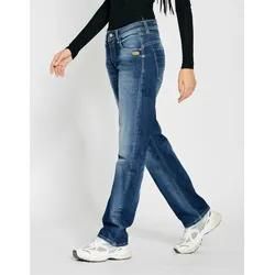 Loose-fit-Jeans GANG "94AMELIE STRAIGHT", Damen, Gr. 32, N-Gr, blau (denim passio), Obermaterial: 90% Baumwolle, 6% Polyester, 4% Elasthan, casual, regular fit lang, Jeans