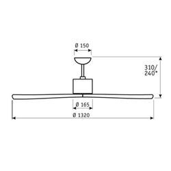 Aeroplan Eco Deckenventilator, chrom, Nussbaum