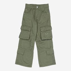 Grüne Straight Leg Cargohose