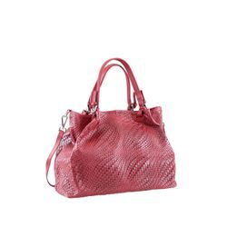 Schultertasche "Roomi", Damen, Gr. B/H/T: 42cm x 31cm x 20cm one size, rot, Leder, COLLEZIONE ALESSANDRO, Taschen, in modischer Flechtoptik