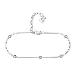 Fußkette CAÏ "925/- Sterling Silber rhodiniert Schlangenkette vi", weiß, Fußkettchen, Damen, Silber 925 (Sterlingsilber), Fußkette