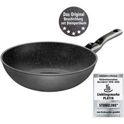 Wok STONELINE, grau (anthrazit), H:9,5cm Ø:30cm, Pfannen, Induktion, Ø 30 cm