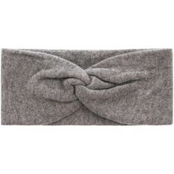 Stirnband ZWILLINGSHERZ grau (dunkelgrau) Damen Mützen Knoten vorn, Cashmere, Feinstrick