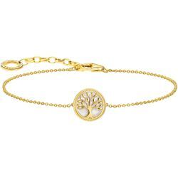 Armband THOMAS SABO "mit Tree-of-Love-Anhänger, A2160-007-21-L19V, A2160-427-39-L19V" Gr. 19, gold (gelbgoldfarben, weiß), Armbänder, Damen, 19, Silber 925 (Sterlingsilber)