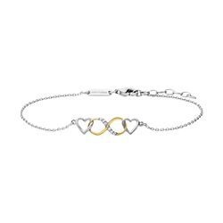 Armband JULIE JULSEN "925 Silber rhodiniert teils vergoldet Infinity Herz", bunt (mehrfarbig), Armbänder, Damen, 19cm, Silber 925 (Sterlingsilber), glänzend