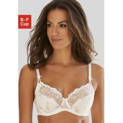 Bügel-BH NUANCE, Damen, Gr. 100, Cup C, weiß, Obermaterial: 65% Polyamid, 25% Polyester, 10% Elasthan, feminin, BHs, mit feiner Stickerei Spitze und dezenter Transparenz im Obercup