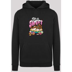 Sweatshirt F4NT4STIC "F4NT4STIC Herren Scooby Doo Life Is Sweet -BLK with Heavy Hoody" Gr. L, schwarz Herren Sweatshirts