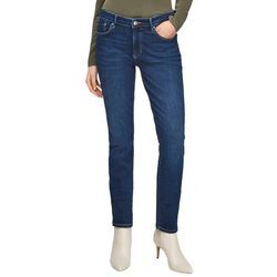 Slim-fit-Jeans S.OLIVER "Betsy", Damen, Gr. 34, Länge 30, blau (dunkelblau st), Denim/Jeans, Obermaterial: 99% Baumwolle, 1% Elasthan, unifarben, casual, slim fit, Jeans, mit Stretch