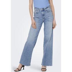 High-waist-Jeans ONLY "ONLMADISON BLUSH HW WIDE DNM CRO371 NOOS" Gr. XL (42), Länge 32, blau (light denim) Damen Jeans