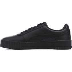 Sneaker PUMA "CARINA L", Gr. 36, schwarz (puma schwarz, puma schwarz, puma team gold), Leder, Leder, sportlich, Schuhe