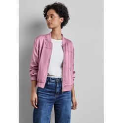 Blouson STREET ONE Gr. 42, pink (sunrise pink), Damen, Stoff, 100% Viskose, unifarben, Jacken, aus softer Viskose