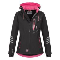 Softshelljacke ARCTIC SEVEN "ASNicolia", Damen, Gr. 4XL, pink (schwarz, pink), Obermaterial: 96% Polyester, 4% Elasthan; Innenmaterial: 100% Polyester, Jacken, funktionale Outdoorjacke mit abnehmbarer Kapuze