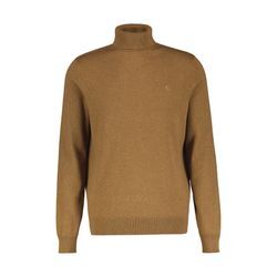 Rollkragenpullover LERROS "LERROS Rollkragen-Strickpullover", Herren, Gr. XL, beige (soft beige melange), 100% Baumwolle, ohne Ausschnitt, Langarm, Pullover