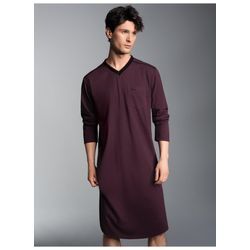 Pyjama TRIGEMA "TRIGEMA Herren-Nachthemd aus Biobaumwolle (kbA)" Gr. XXL, lila (aubergine, c2c) Herren Homewear-Sets