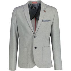 Sakko LERROS Gr. 56, grau (anthrazit), Herren, Stoff, Obermaterial: 82% Polyester, 13% Viskose, 5% Elasthan, unifarben, Sakkos, mit Brusttasche und Knopfleiste