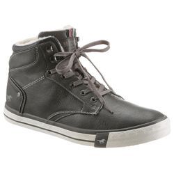 Sneaker MUSTANG SHOES, Herren, Gr. 42, grau (grau, used), Lederimitat, sportlich, Schuhe Sneakerboots Schnürboots Skaterschuh, mit zweckmäßigem Innenreißverschluss