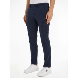 Cargohose TOMMY JEANS "TJM AUSTIN LIGHTWEIGHT CARGO" Gr. 31, Länge 32, blau (dark night navy) Herren Hosen mit Logoprägung