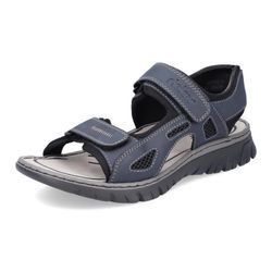 Sandale RIEKER Gr. 40, blau (blau, schwarz) Herren Schuhe Sommerschuh, Klettschuh, Outdoorsandale, in Trekking-Optik