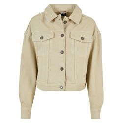 Jeansjacke URBAN CLASSICS "Urban Classics Damen Ladies Oversized Colored Denim Jacket" Gr. M, beige (softseagrass), Damen, 100% Baumwolle, unifarben, Jacken