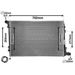 VAN WEZEL Kühler, Motorkühlung mit Zubehör für SKODA VW SEAT AUDI VAG 3C0121253R 1K0121251DP 58002224