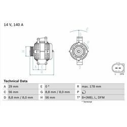 BOSCH Generator 14V 140A für SKODA VW SEAT AUDI 06D903016A 06B903016AA 06B903019E 0 986 046 180