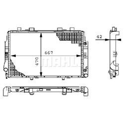 MAHLE Kühler, Motorkühlung für MERCEDES-BENZ 1405001403 A1405001603 1405001603 CR 247 000S