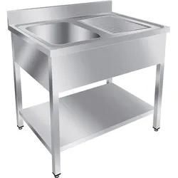 GastroHero Spültisch Basic 10x7 mit 1 Becken links