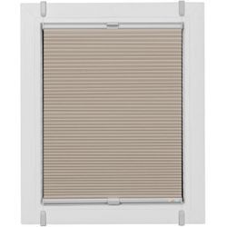 Plissee SUNLINES "Start-up Style Honeycomb", beige (sand, weiß, weiß), B:90cm H:205cm, Obermaterial: 100% Polyester, Plissees, verspannt mit Simply-Fix Klemmträger, Wabenplissee, nach Maß