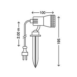 LED-Erdspießstrahler Terra inklusive Farbfilter