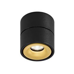 Egger DLS LED-Deckenspot Clippo, schwarz-gold, 2.700K