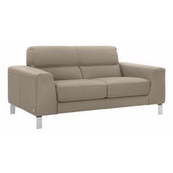 2,5-Sitzer CALIA ITALIA "Simon, hoher Sitzkomfort, modern und elegant, italienisches Designsofa" Sofas Gr. B/H/T: 202cm x 81cm x 94cm, Leder BULL, beige (biscotto) in zwei Lederqualitäten