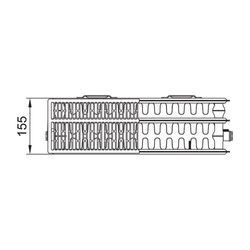 Kermi Profil-K therm-x2 Flachheizkörper Typ 33 Weiß 600x155x400mm mit Abdeckung 894W bei 75/65/20 Grad C FK0330604