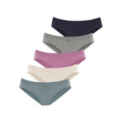 Jazz-Pants Slips VIVANCE, Damen, Gr. 32/34, bunt (anthrazit meliert, beige meliert, flieder, eukalyptus, navy), Single Jersey, Obermaterial: 95% Baumwolle, 5% Elasthan, unifarben, meliert, bequem, Unterhosen, aus weicher, elastischer Baumwolle