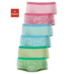 Panty PETITE FLEUR, Damen, Gr. 32/34, bunt (rosa, türkis, mint), Jersey, Obermaterial: 95% Baumwolle, 5% Elasthan, unifarben, bedruckt, körpernah, Unterhosen, aus elastischer Baumwolle