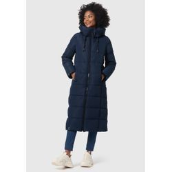 Winterjacke MARIKOO "Nadeshikoo XIV", Damen, Gr. 5XL, blau (navy), Obermaterial: 100% Polyester; Innenmaterial: 100% Polyester; Fütterung & Wattierung: 100% Polyester, Jacken, extra langer Winter Mantel gesteppt