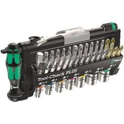 Wera Tool-Check Plus 05056490001 Bit-Set 39teilig Schlitz, Kreuzschlitz Phillips, Kreuzschlitz Pozidriv, Innen-Sechskant, Innen-TORX, TORX BO inkl. Ratsche