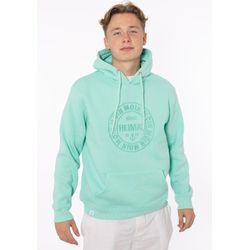 Hoodie ZWILLINGSHERZ ""Heimat 2014" Herren", Herren, Gr. L, grün (mint), Sweatware, Obermaterial: 50% Baumwolle, 50% Polyester, unifarben, modisch, Basic, Rundhals, Langarm angesetztes Bündchen, Sweatshirts, mit Fronttaschen und Kordel