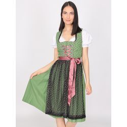 Dirndl JCC "31023115", Damen, Gr. 36, Normalgrößen, grün (olive), Obermaterial: 100% Baumwolle ; Futter: 100% Baumwolle ; Schürze: 100% Polyester; Acc.: 100% Metal, Kleider