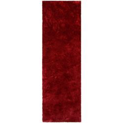 Hochflor-Läufer BRUNO BANANI "Dana Teppich, leichter Glanz" Teppiche Gr. B: 67 cm 1 St., 30 mm, L: 250 cm, rot Brücke, uni, weich, Mikrofaser, Diele, Flur, Wohnzimmer, Schlafzimmer