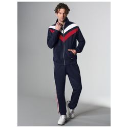 Freizeitanzug TRIGEMA "TRIGEMA Jogginganzug im sportlichen Look" Gr. XXL, blau (navy) Herren Sportanzüge