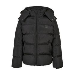 Winterjacke URBAN CLASSICS "Urban Classics Herren Boys Hooded Puffer Jacket" Gr. 110/116, schwarz Jungen Jacken Steppjacke