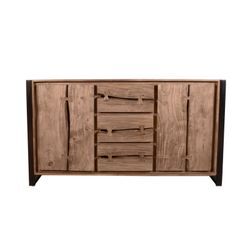 SIT Möbel NATURAL EDGE Sideboard Metall/Akazie natur und schwarz