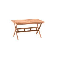 Möbilia Gartentisch mit Schirmhalter klappbar Teak natur 135x85 cm