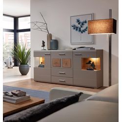 Innostyle Fun Plus II Sideboard inkl. LED-Beleuchtung Basalt/Eiche Altholz Grau/Braun