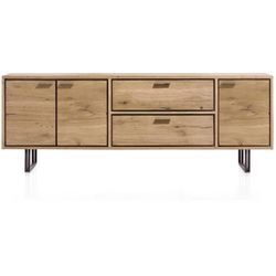 XOOON Denmark Sideboard Metall/Eiche Railway brown/Schwarz 240x85 cm